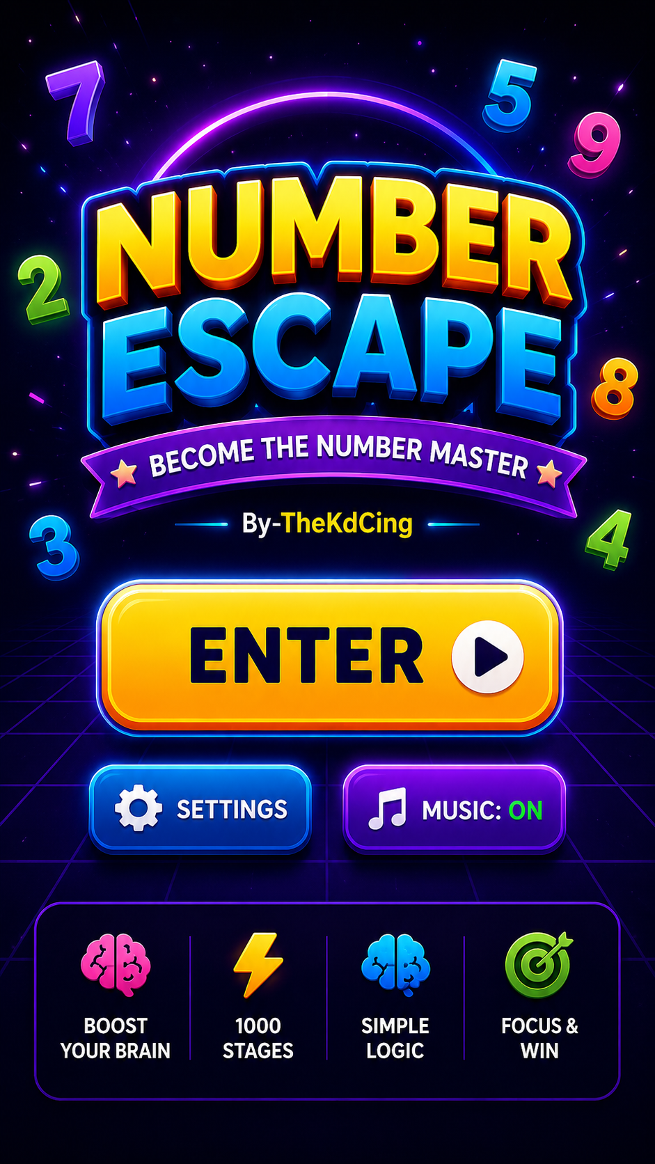 Number Escape home screen